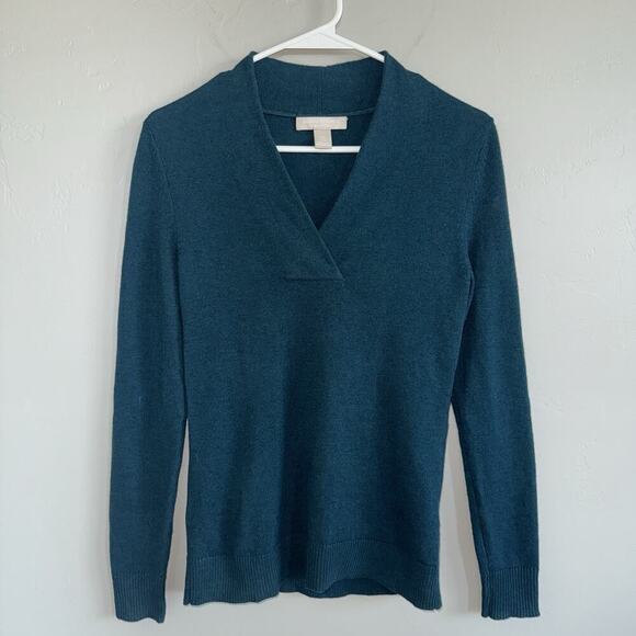 Banana Republic Wool Cashmere Pullover Sweater Womens Size XS Teal Shadow Green - Picture 1 of 6